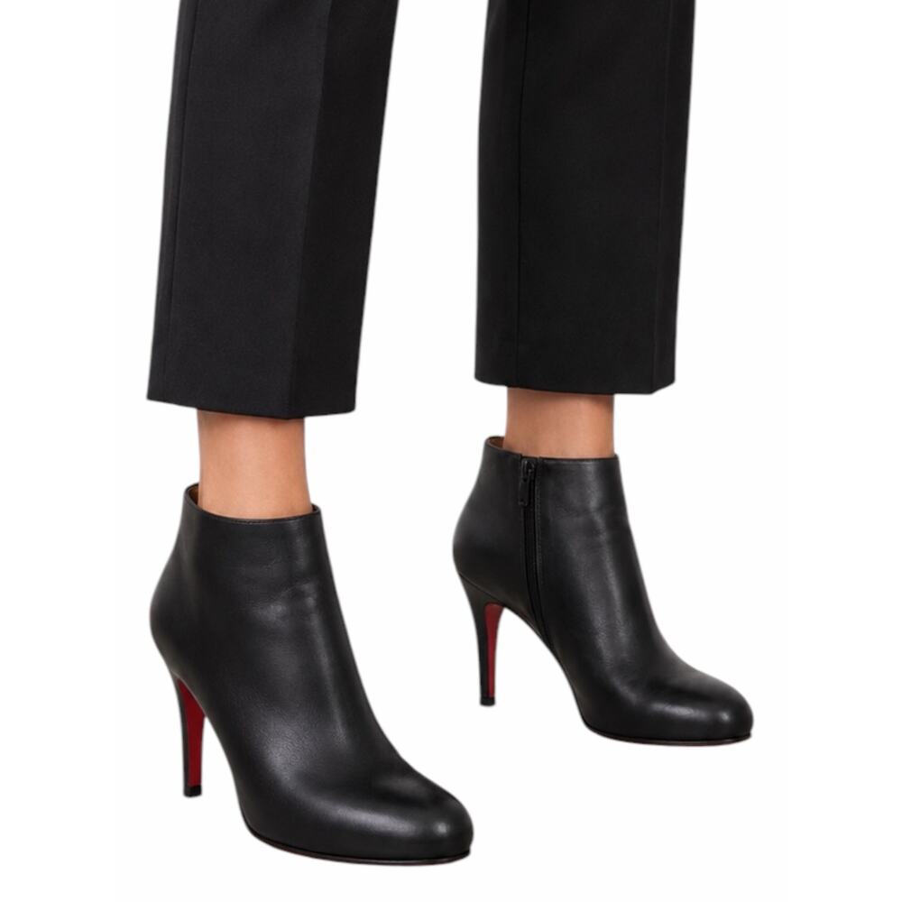 Christian Louboutin Belle 85 Calf Leather Ankle Boots Black Size 39 - Picture 2 of 13